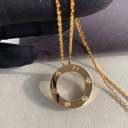 [⭐JeweliWhal]LOVE NECKLACE 16MM 3 DIAMONDS