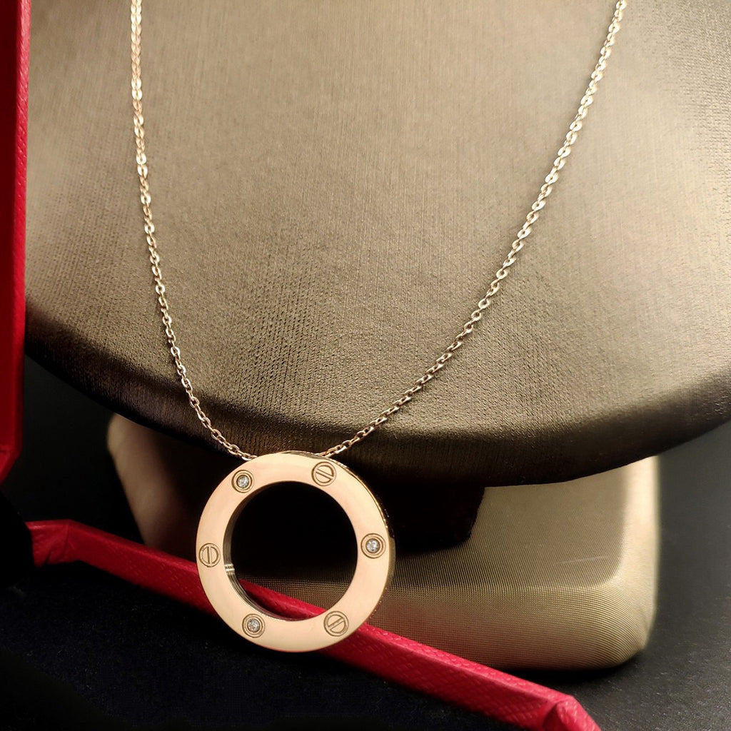 [⭐JeweliWhal]LOVE NECKLACE 16MM 3 DIAMONDS