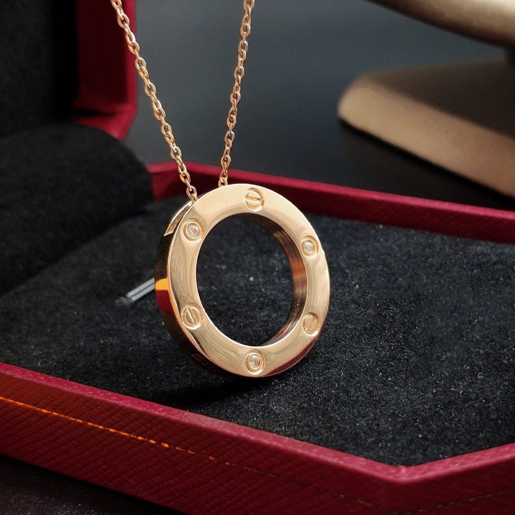 [⭐JeweliWhal]LOVE NECKLACE 16MM 3 DIAMONDS