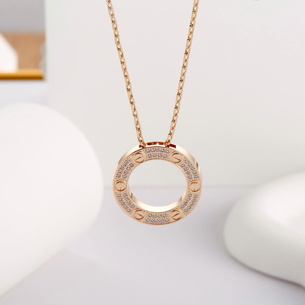 [⭐JeweliWhal]LOVE NECKLACE 16MM  FULL DIAMOND