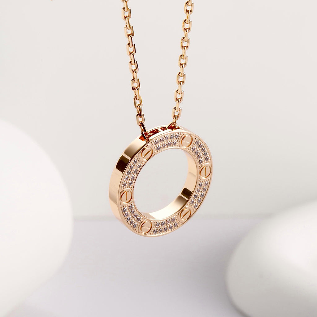 [⭐JeweliWhal]LOVE NECKLACE 16MM  FULL DIAMOND