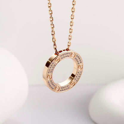 [⭐JeweliWhal]LOVE NECKLACE 16MM  FULL DIAMOND