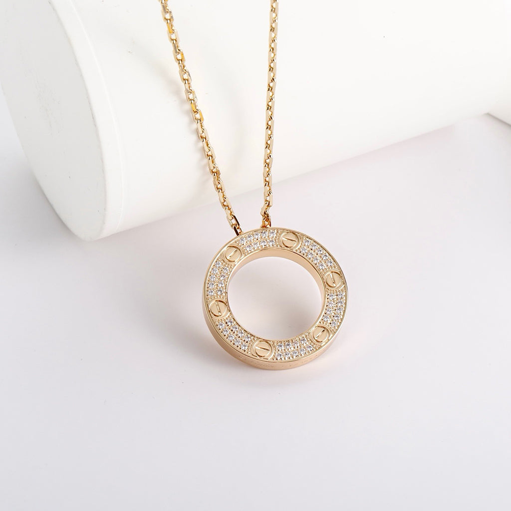 [⭐JeweliWhal]LOVE NECKLACE 16MM  FULL DIAMOND