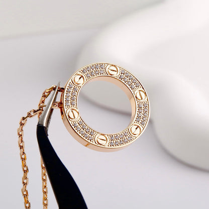 [⭐JeweliWhal]LOVE NECKLACE 16MM  FULL DIAMOND