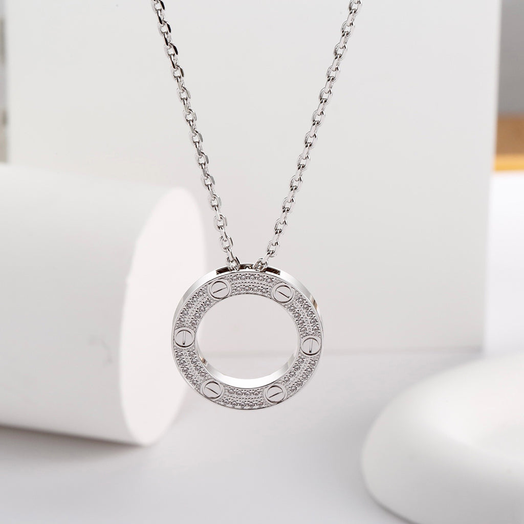 [⭐JeweliWhal]LOVE NECKLACE 16MM  FULL DIAMOND