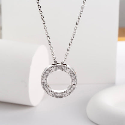 [⭐JeweliWhal]LOVE NECKLACE 16MM  FULL DIAMOND