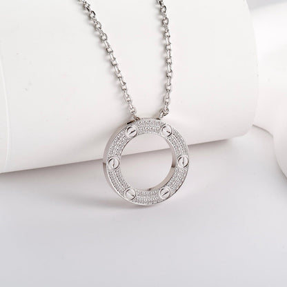[⭐JeweliWhal]LOVE NECKLACE 16MM  FULL DIAMOND