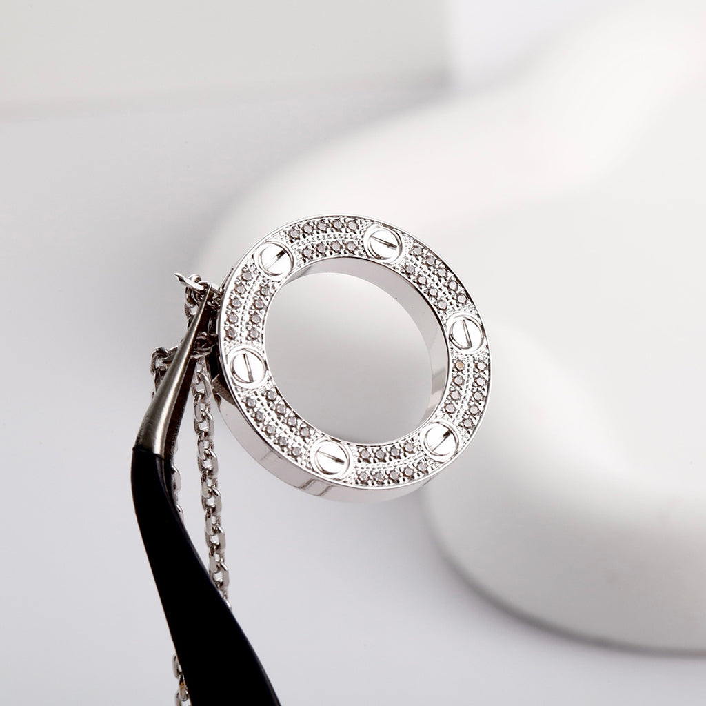[⭐JeweliWhal]LOVE NECKLACE 16MM  FULL DIAMOND