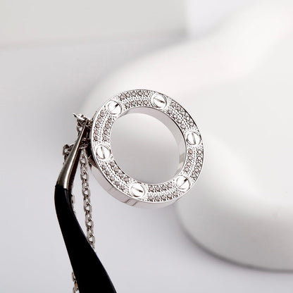 [⭐JeweliWhal]LOVE NECKLACE 16MM  FULL DIAMOND