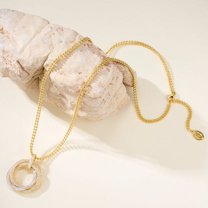 [⭐JeweliWhal]TRINITY LARGE FULL DIAMOND  NECKLACE