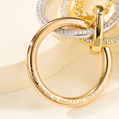 [⭐JeweliWhal]TRINITY LARGE FULL DIAMOND  NECKLACE