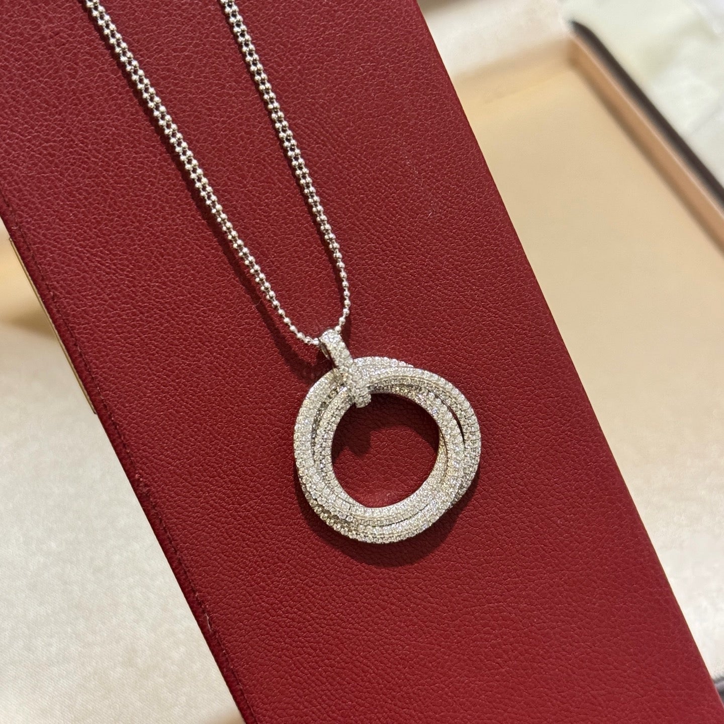 [⭐JeweliWhal]TRINITY LARGE FULL DIAMOND  NECKLACE