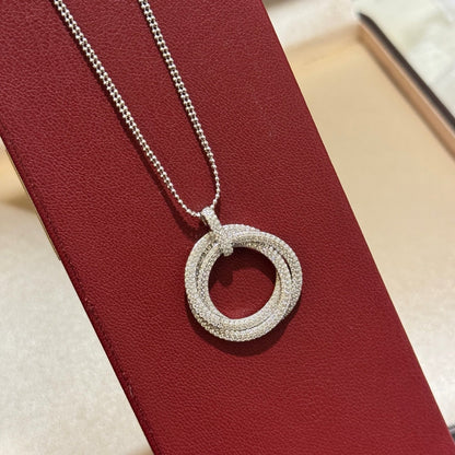 [⭐JeweliWhal]TRINITY LARGE FULL DIAMOND  NECKLACE