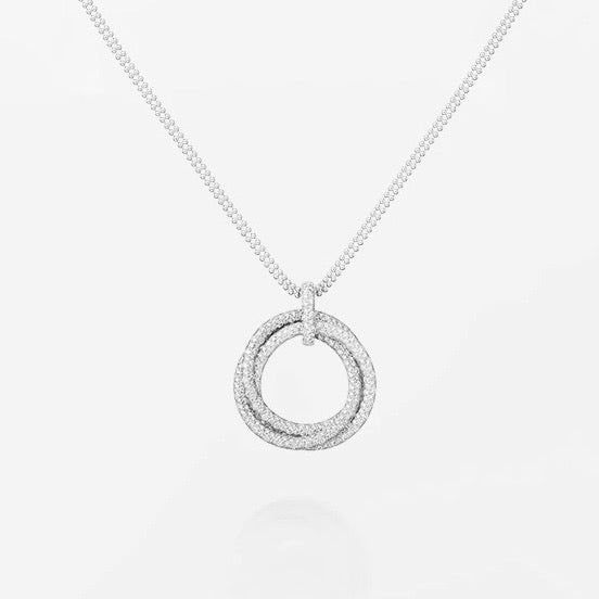 [⭐JeweliWhal]TRINITY LARGE FULL DIAMOND  NECKLACE