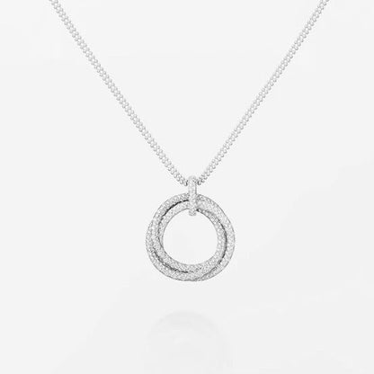 [⭐JeweliWhal]TRINITY LARGE FULL DIAMOND  NECKLACE