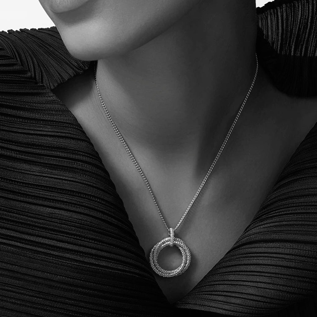 [⭐JeweliWhal]TRINITY LARGE FULL DIAMOND  NECKLACE