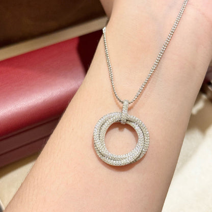 [⭐JeweliWhal]TRINITY LARGE FULL DIAMOND  NECKLACE