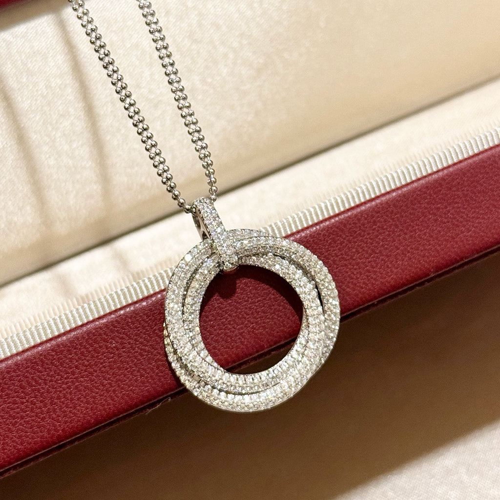 [⭐JeweliWhal]TRINITY LARGE FULL DIAMOND  NECKLACE