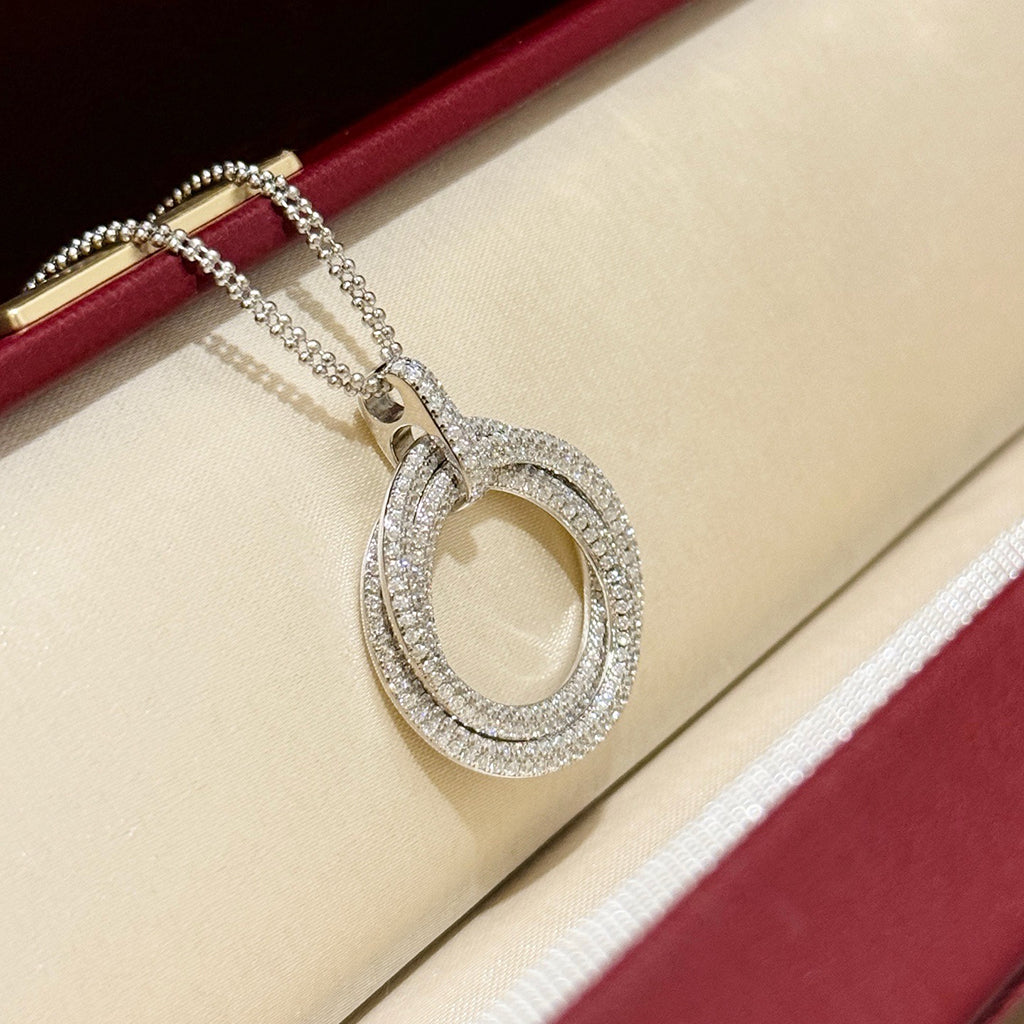 [⭐JeweliWhal]TRINITY LARGE FULL DIAMOND  NECKLACE