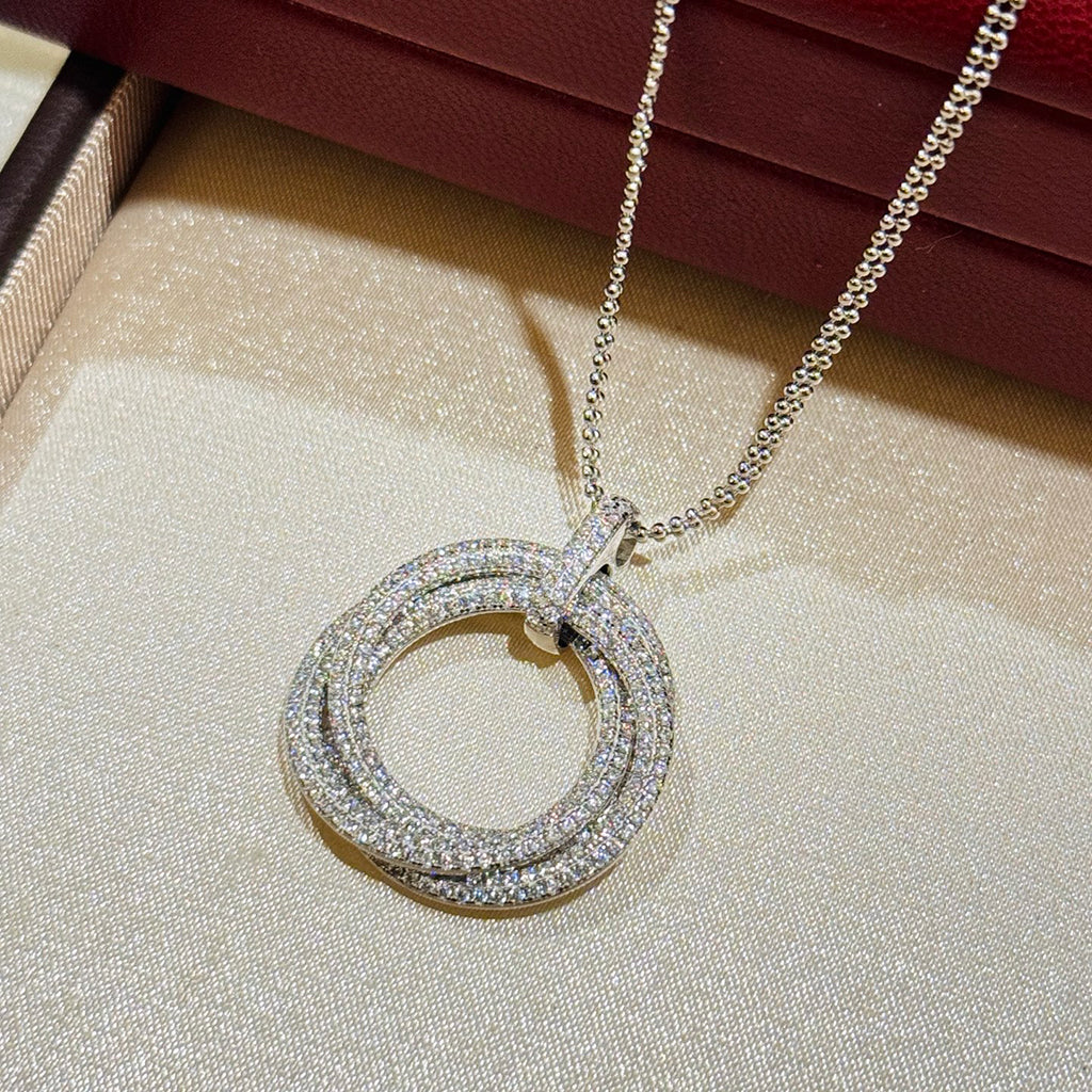 [⭐JeweliWhal]TRINITY LARGE FULL DIAMOND  NECKLACE