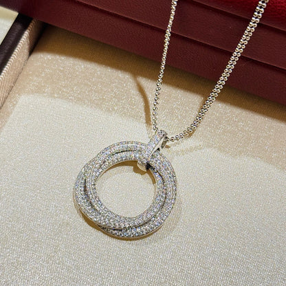 [⭐JeweliWhal]TRINITY LARGE FULL DIAMOND  NECKLACE
