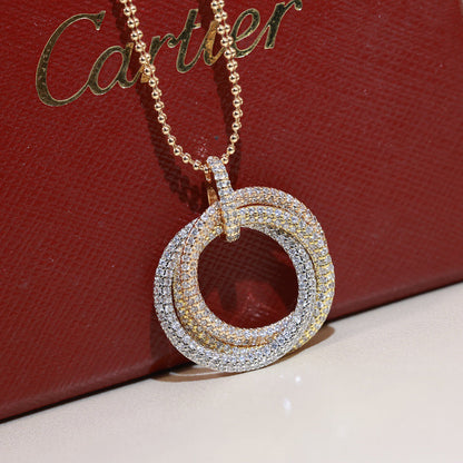 [⭐JeweliWhal]TRINITY LARGE FULL DIAMOND  NECKLACE