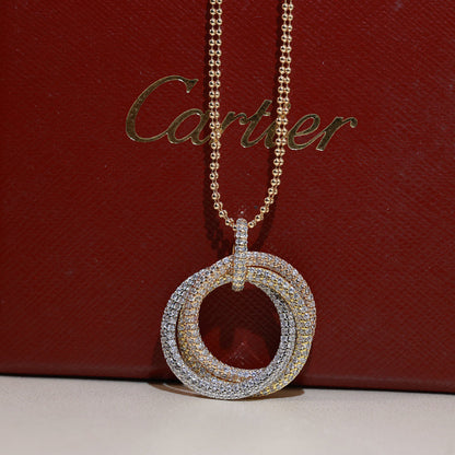 [⭐JeweliWhal]TRINITY LARGE FULL DIAMOND  NECKLACE
