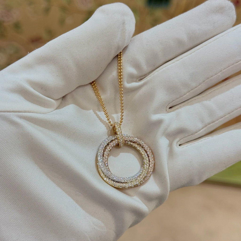 [⭐JeweliWhal]TRINITY LARGE FULL DIAMOND  NECKLACE