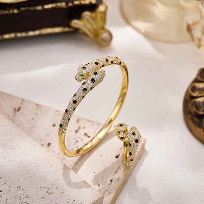 [⭐JeweliWhal]PANTHERE DOUBLE HEADED FULL DIAMOND  RING