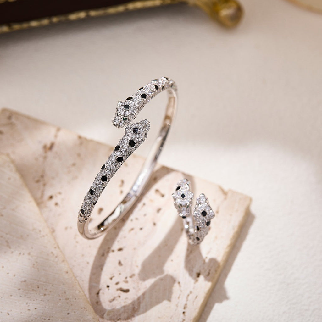 [⭐JeweliWhal]PANTHERE DOUBLE HEADED FULL DIAMOND  RING