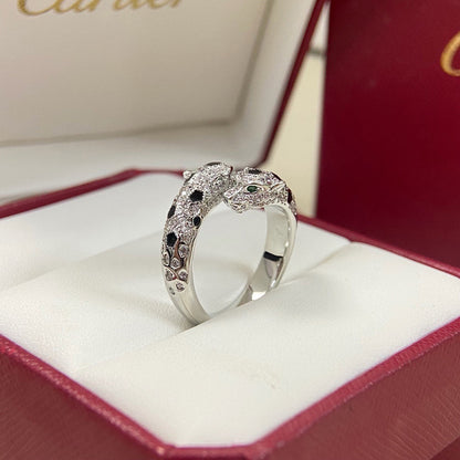 [⭐JeweliWhal]PANTHERE DOUBLE HEADED FULL DIAMOND  RING