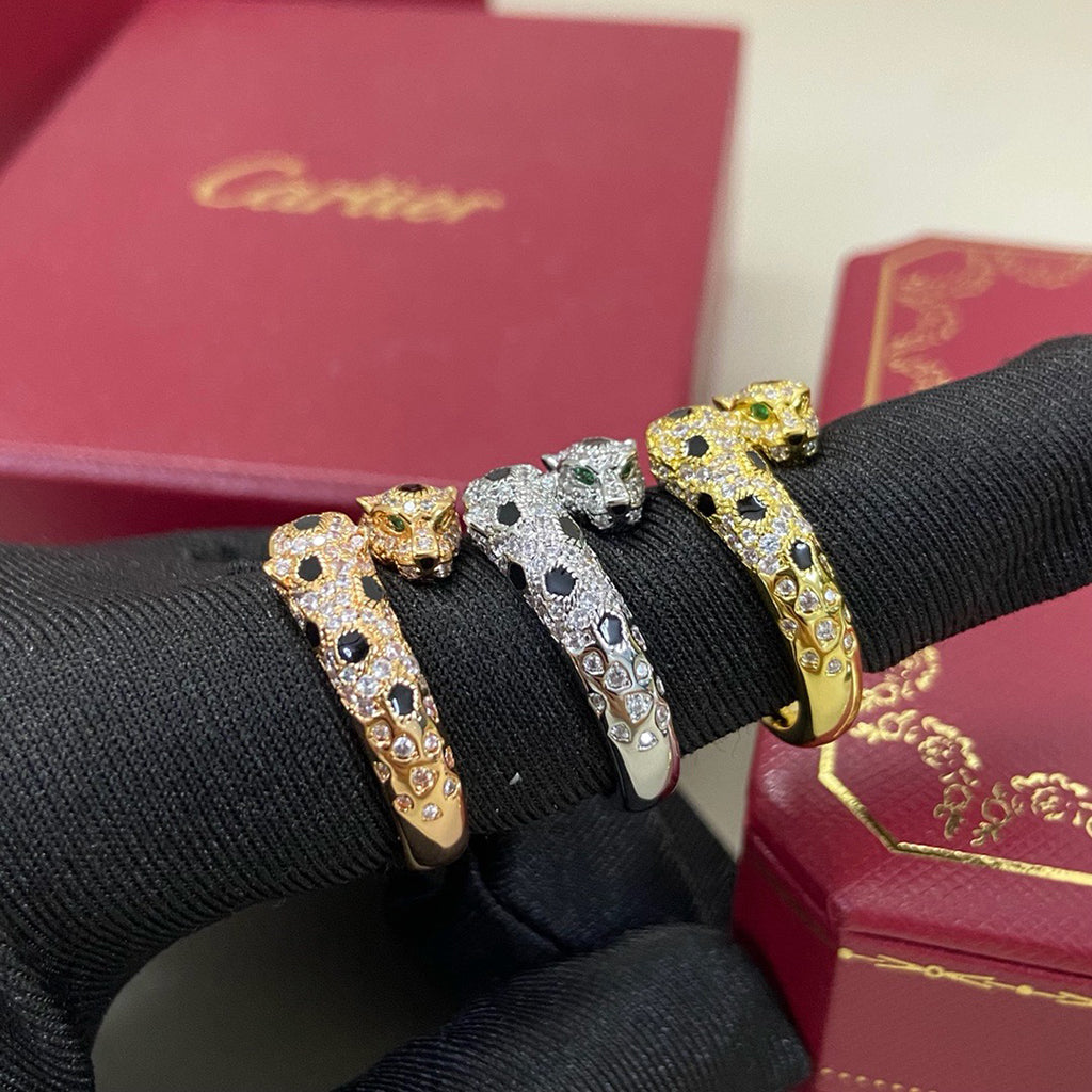 [⭐JeweliWhal]PANTHERE DOUBLE HEADED FULL DIAMOND  RING