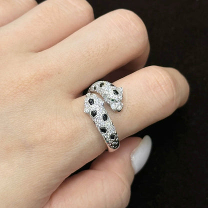 [⭐JeweliWhal]PANTHERE DOUBLE HEADED FULL DIAMOND  RING