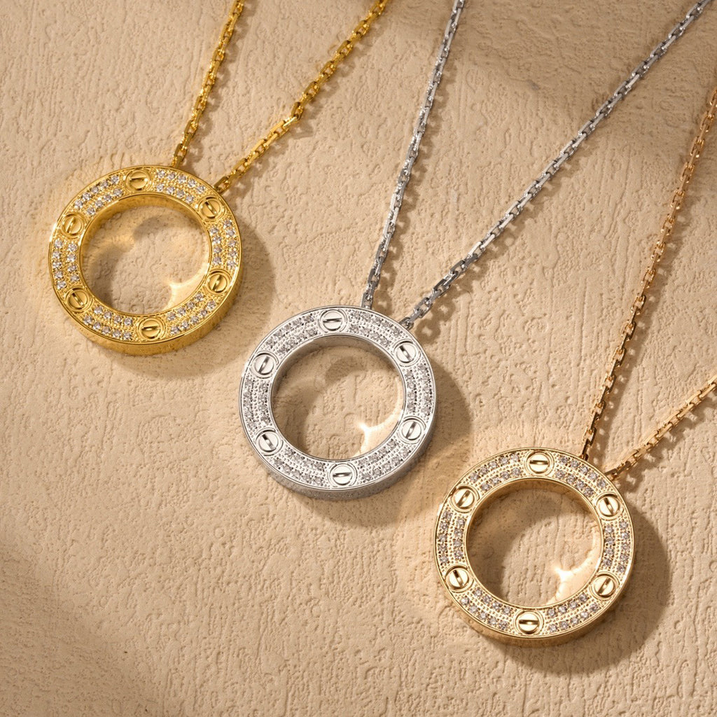 [⭐JeweliWhal]LOVE NECKLACE 16MM  FULL DIAMOND