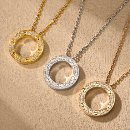[⭐JeweliWhal]LOVE NECKLACE 16MM  FULL DIAMOND