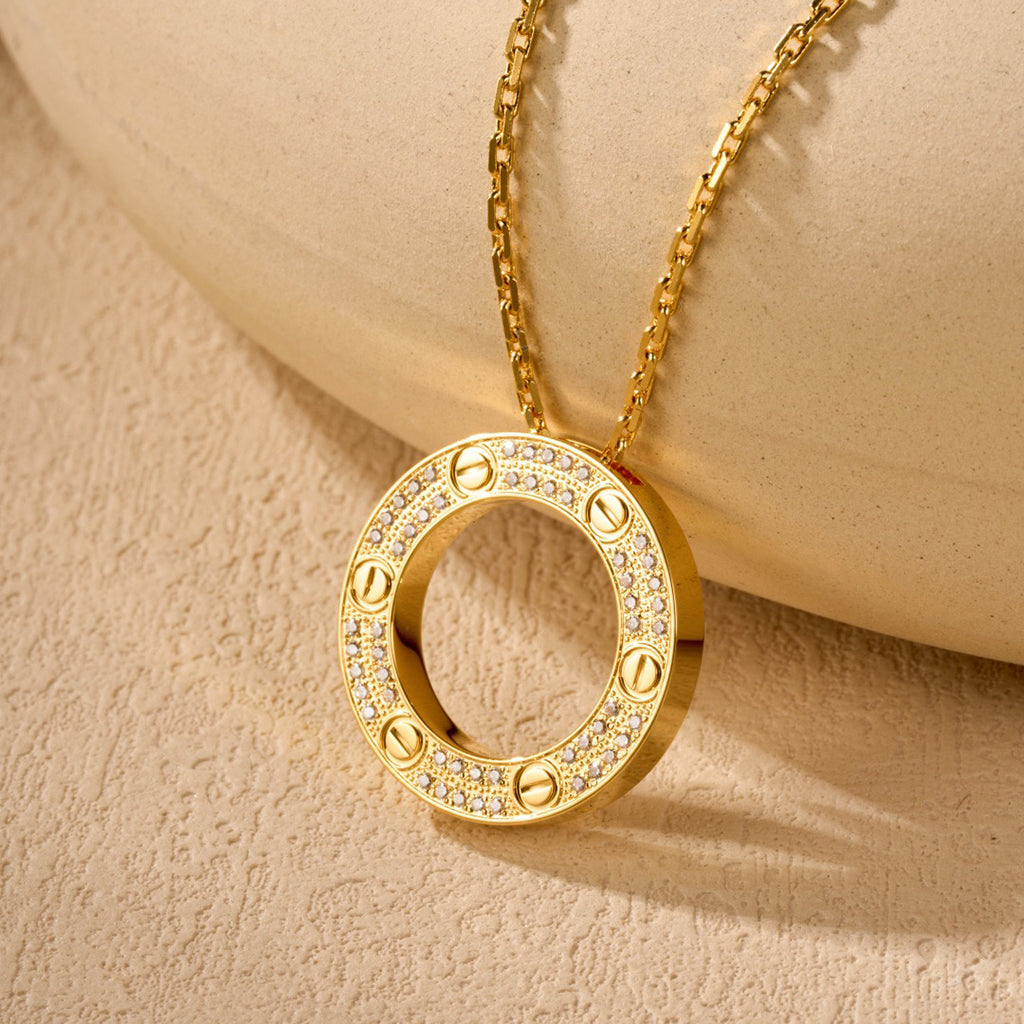 [⭐JeweliWhal]LOVE NECKLACE 16MM  FULL DIAMOND