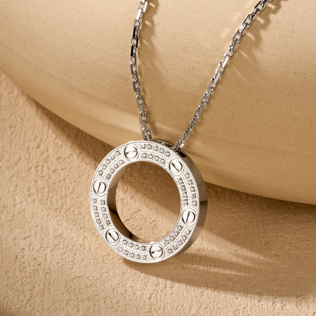 [⭐JeweliWhal]LOVE NECKLACE 16MM  FULL DIAMOND