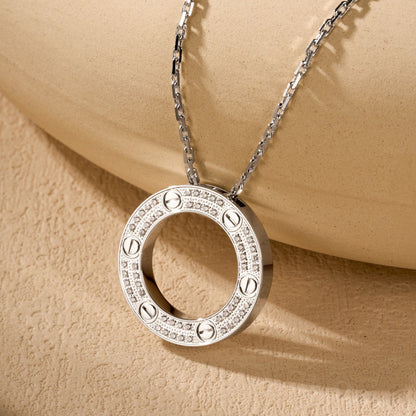 [⭐JeweliWhal]LOVE NECKLACE 16MM  FULL DIAMOND