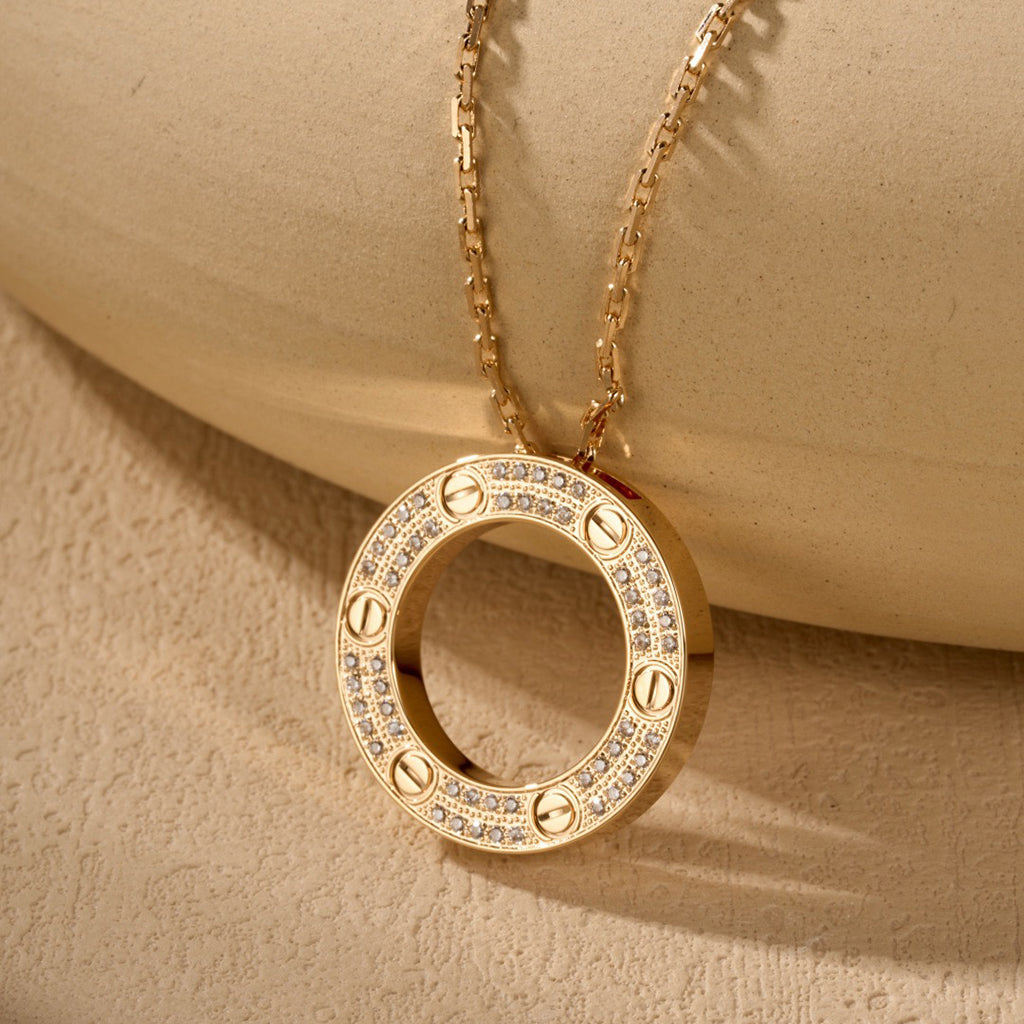 [⭐JeweliWhal]LOVE NECKLACE 16MM  FULL DIAMOND