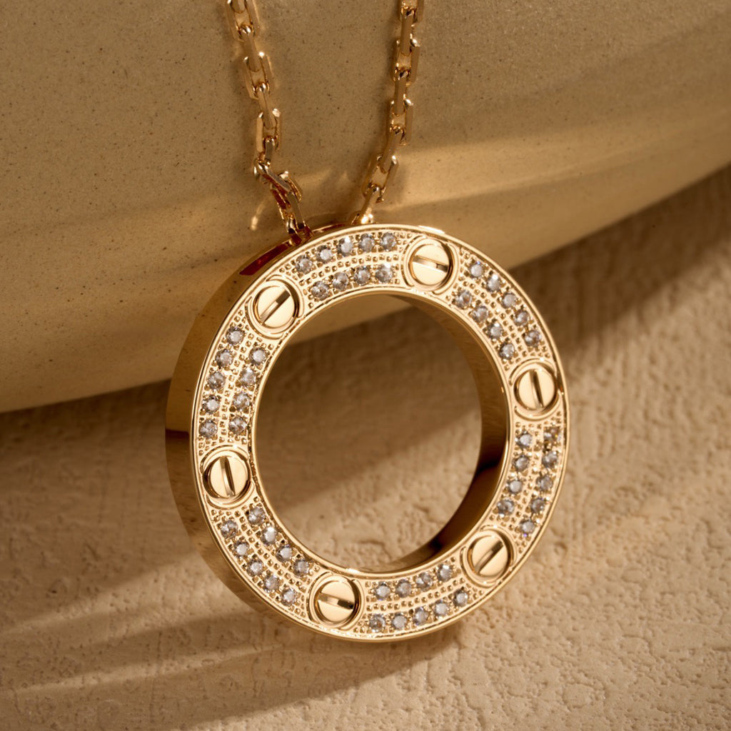 [⭐JeweliWhal]LOVE NECKLACE 16MM  FULL DIAMOND
