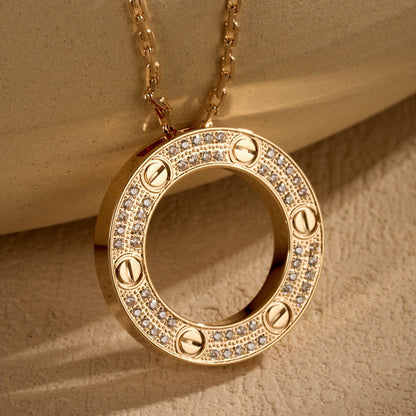 [⭐JeweliWhal]LOVE NECKLACE 16MM  FULL DIAMOND