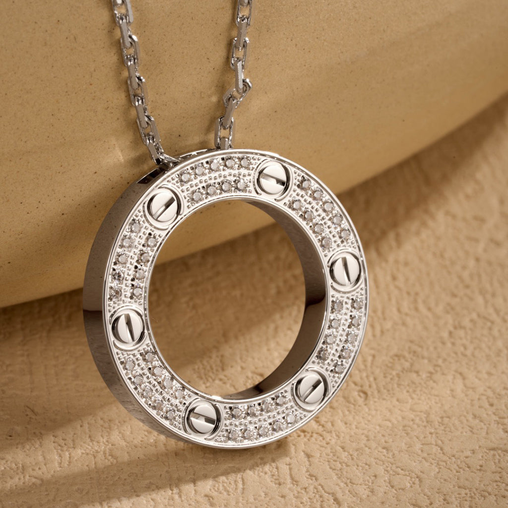 [⭐JeweliWhal]LOVE NECKLACE 16MM  FULL DIAMOND
