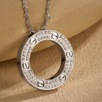 [⭐JeweliWhal]LOVE NECKLACE 16MM  FULL DIAMOND