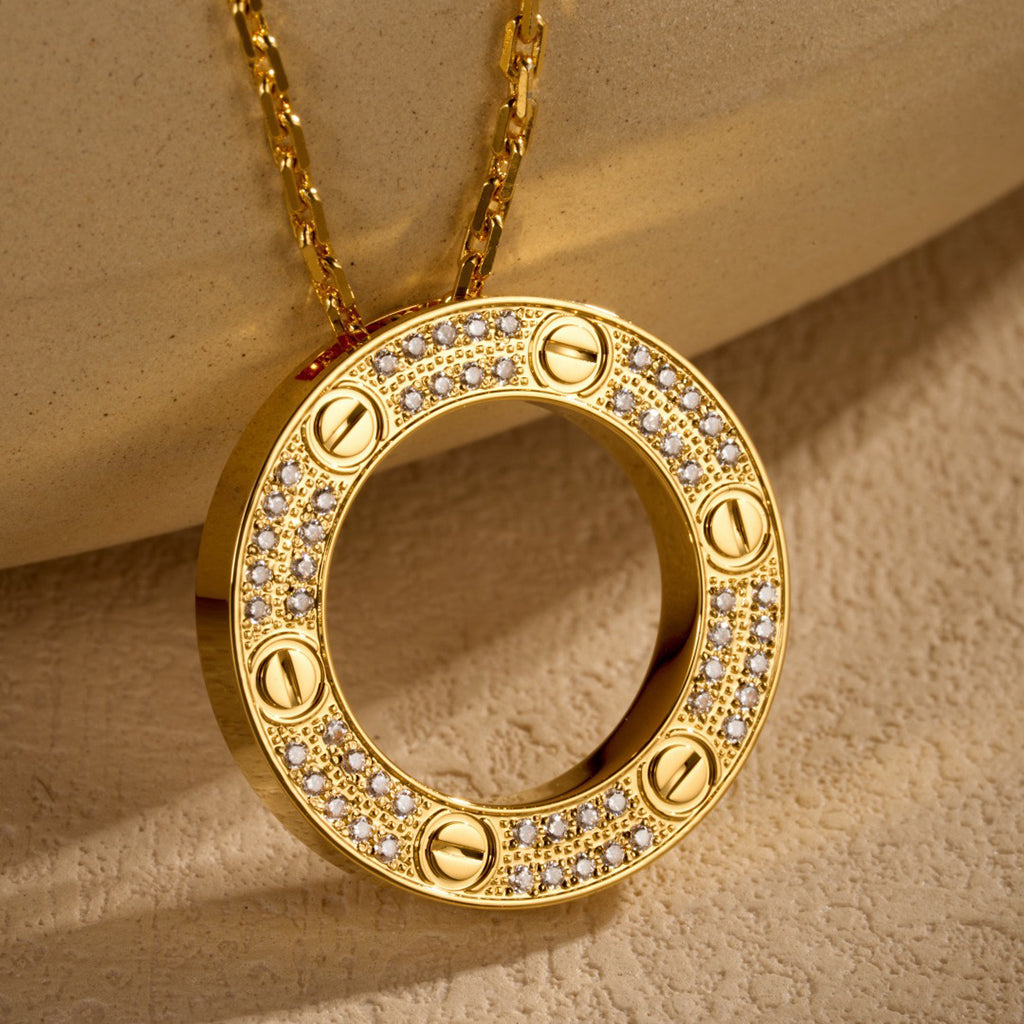 [⭐JeweliWhal]LOVE NECKLACE 16MM  FULL DIAMOND