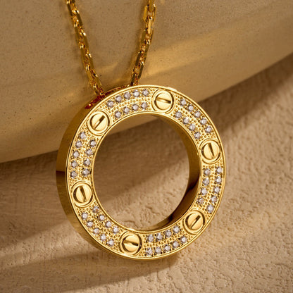 [⭐JeweliWhal]LOVE NECKLACE 16MM  FULL DIAMOND