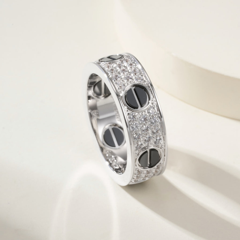 [⭐JeweliWhal]LOVE RING 5.5MM DIAMONDS PAVED CERAMIC