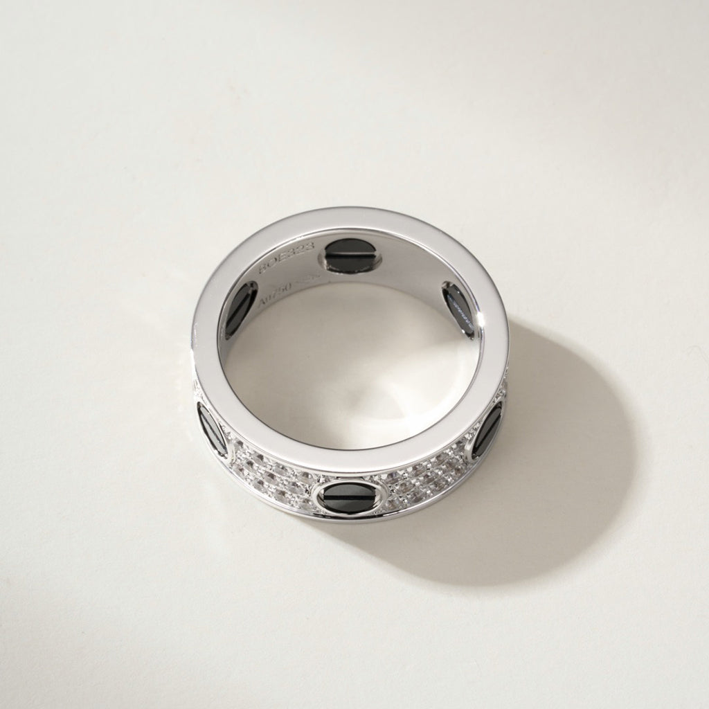 [⭐JeweliWhal]LOVE RING 5.5MM DIAMONDS PAVED CERAMIC