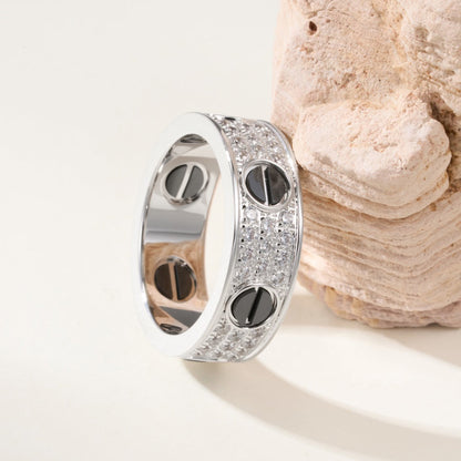 [⭐JeweliWhal]LOVE RING 5.5MM DIAMONDS PAVED CERAMIC