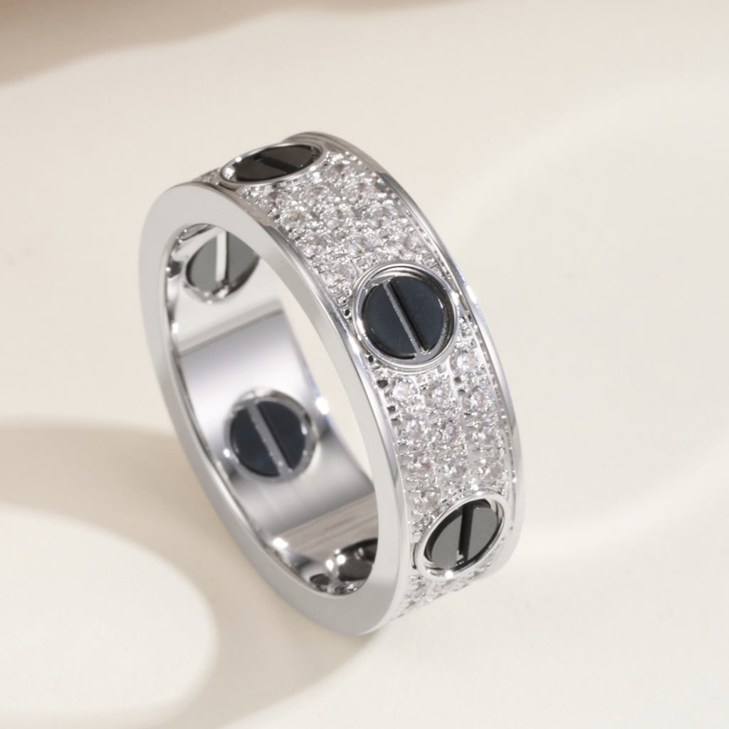 [⭐JeweliWhal]LOVE RING 5.5MM DIAMONDS PAVED CERAMIC