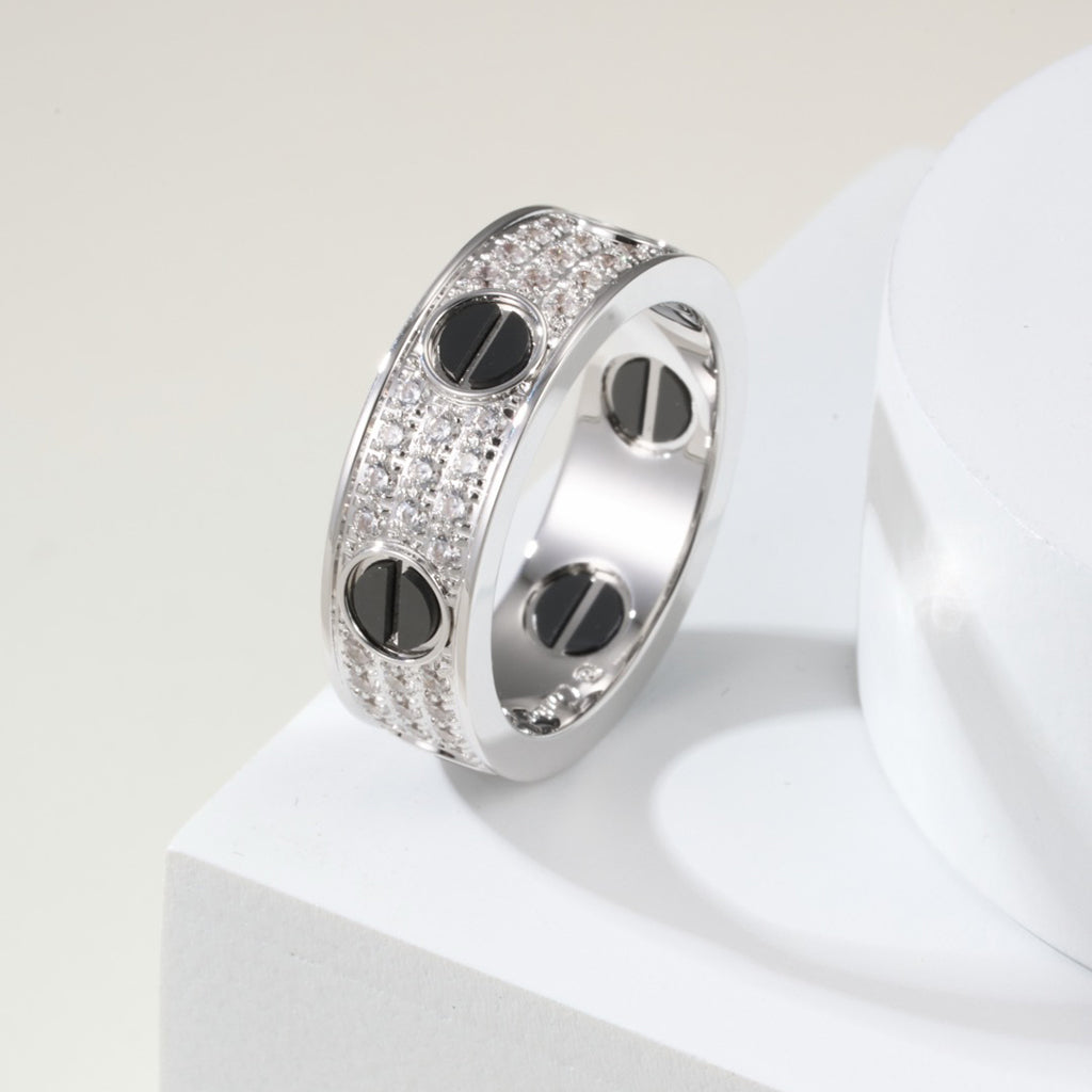 [⭐JeweliWhal]LOVE RING 5.5MM DIAMONDS PAVED CERAMIC